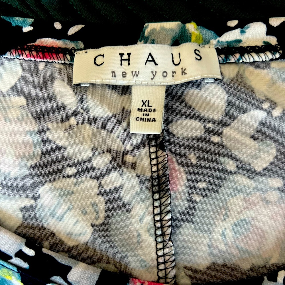 Chaus Black Floral Short Sleeved Blouse - Picture 5 of 6